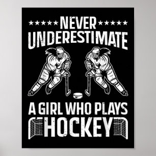 Funny Hockey Art For Girls Women Field Hockey Play Poster