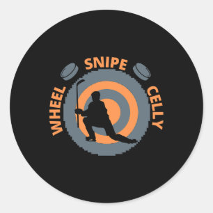 Funny Hockey Celebrations Wheel Snipe Celly Hockey Classic Round Sticker