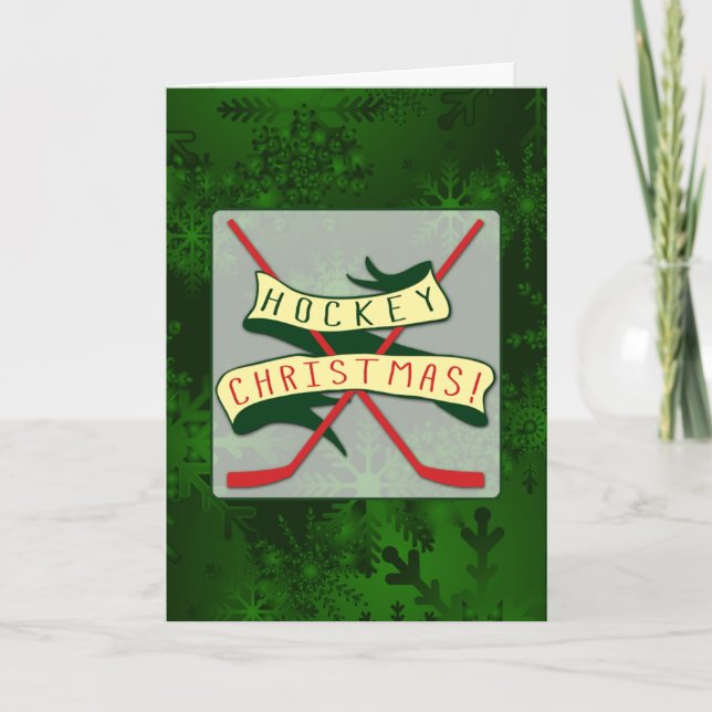 Funny Hockey Christmas Card (Front)