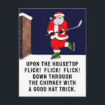 Funny Hockey Christmas Postcard<br><div class="desc">Creative hockey Christmas cards for ice hockey player,  coach and team sports fans.</div>