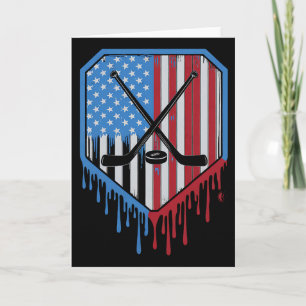 Funny Hockey Drip Boys Ice Cream Patriotic America Card