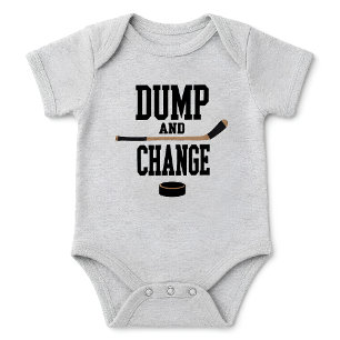 Funny Hockey Dump and Change Baby Bodysuit
