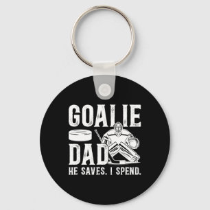 Funny Hockey Goalie Dad Of A Hockey Goalkeeper Fat Keychain