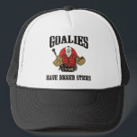 Funny Hockey Goalie Trucker Hat<br><div class="desc">Hockey Gifts: Many New Hockey Gift designs. This Funny Hockey Gift can be given anytime Father's Day, Mother's Day, Birthday, Christmas or any holiday. Receiving a Hockey gift would be appreciated by any Hockey Lover anywhere. Hockey Rocks! Click on our shop link for other Gifts that include Beer Mugs, Coffee...</div>