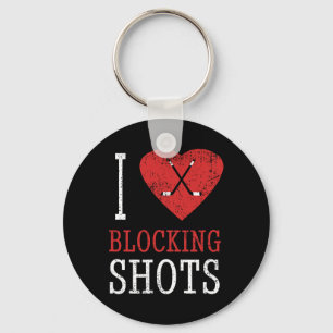 Funny Hockey - I Love Blocking Shots - Hockey Play Keychain