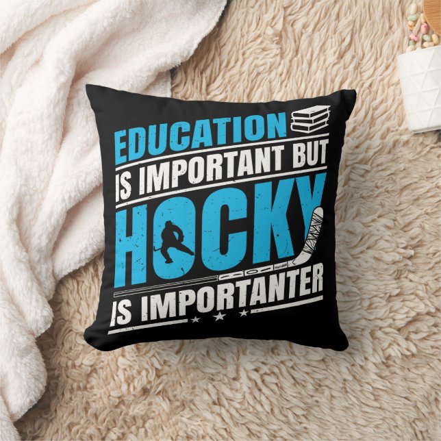 Funny Hockey is Importanter Throw Pillow (Blanket)