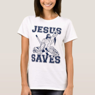 Funny Hockey - Jesus Saves - Goalie T-Shirt