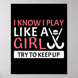 Funny Hockey Lover Art For Women Girls Field Hocke Poster