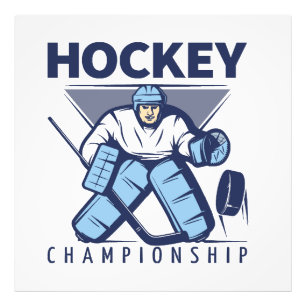 Funny hockey photo print
