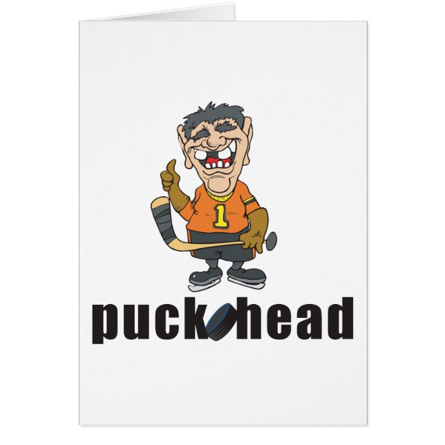 Funny Hockey Puck Head (Front)