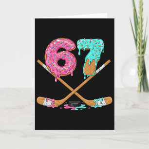 Funny Hockey Six Seven Ice Cream Drip 6 7 Meme Men Card
