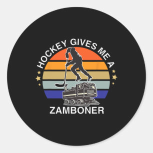 Funny Hockey Zamboner Lover Boys Girls Men Women  Classic Round Sticker