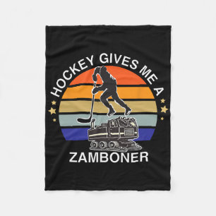 Funny Hockey Zamboner Lover Boys Girls Men Women Fleece Blanket