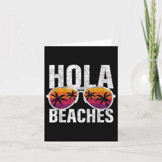 Funny Hola Sungles Beaches Retro Girls Vacation Su Card