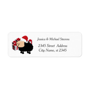 Funny holiday cartoon Santa sheep