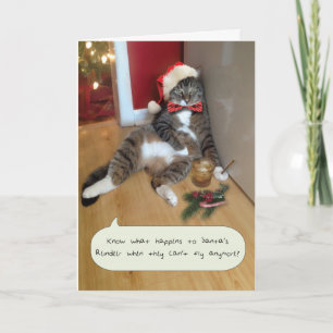 Funny Holiday Cat Card, Santa's Reindeer