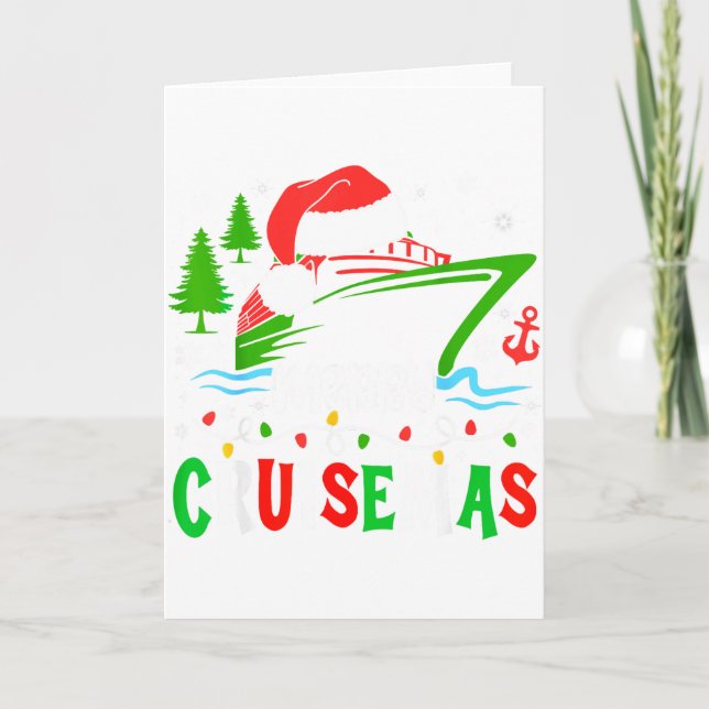 Funny Holiday Cruising Trip Xmas Lights Matching V Card (Front)