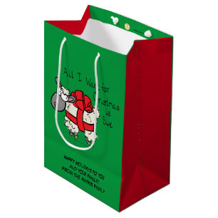Funny Holiday Cute Sheep Christmas Cartoon Medium Gift Bag