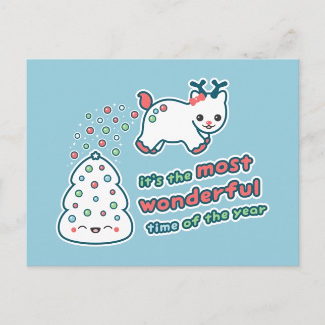 Funny Holiday Reindeer Postcard (Front)