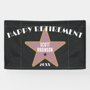 Funny Hollywood Sidewalk Star Retirement Party Banner
