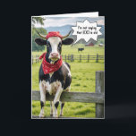 Funny Holstein Cow for 100th Birthday Card<br><div class="desc">A Holstein cow wearing a red bandana is perched on a wooden fence in a lush green pasture for a 100th birthday.</div>