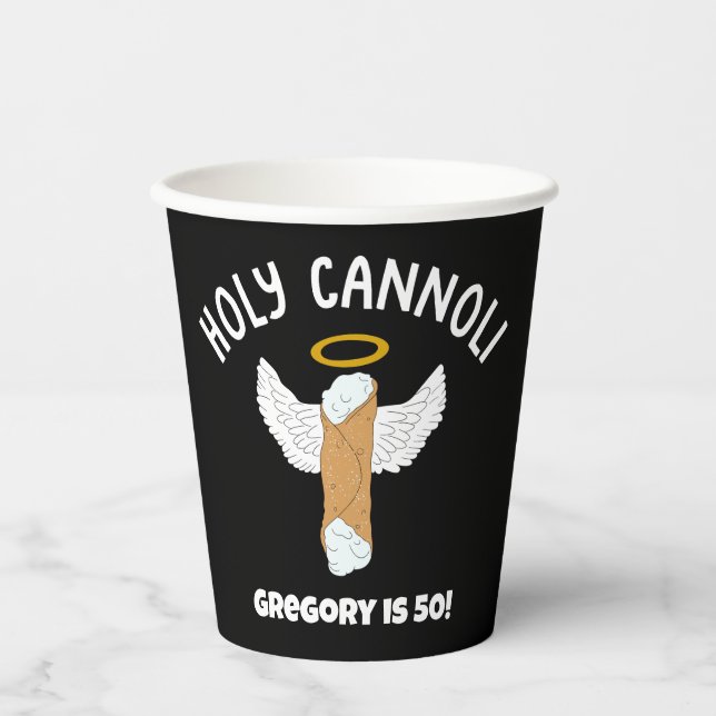 Funny Holy Cannoli Italian Themed Party Paper Cups (Front)