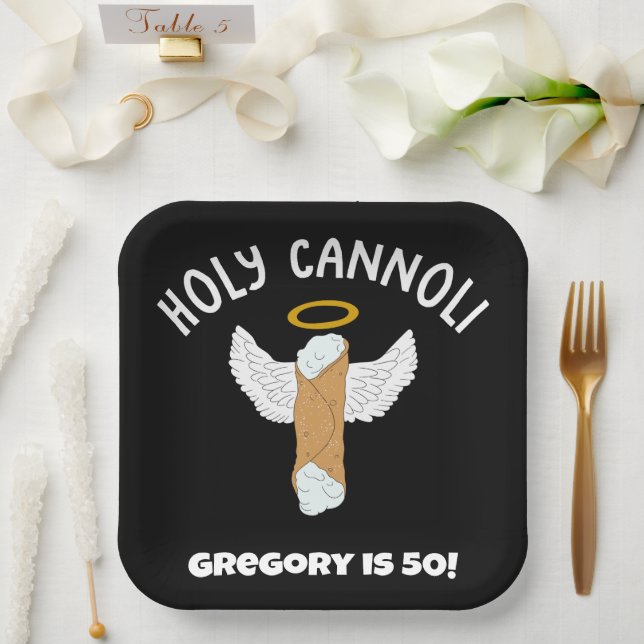 Funny Holy Cannoli Italian Themed Party Paper Plate (Wedding)