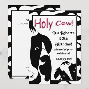 Funny Holy Cow Anniversaire Invitation de fête