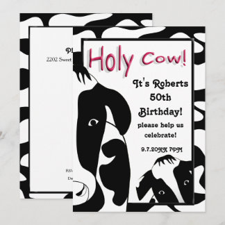 Funny Holy Cow Birthday Party Invite