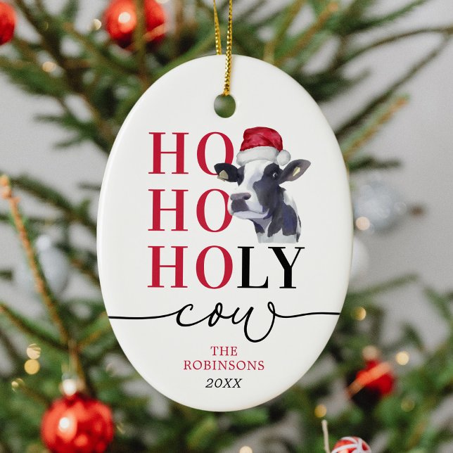 Funny Holy Cow Christmas Ceramic Ornament (Creator Uploaded)