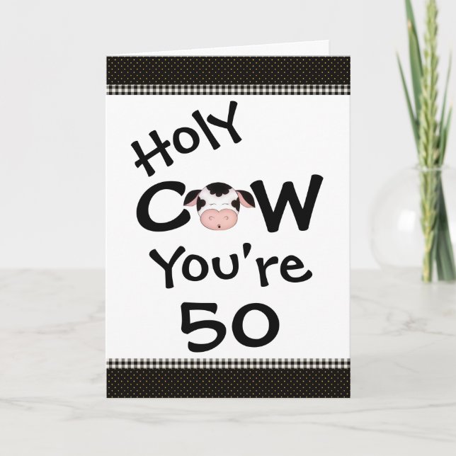Funny Holy Cow Vous avez 50 Anniversaire Carte de  (Devant)
