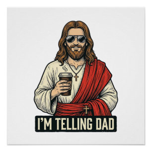 Funny Holy Father Coffee Vintage Engraving Shirt D Poster
