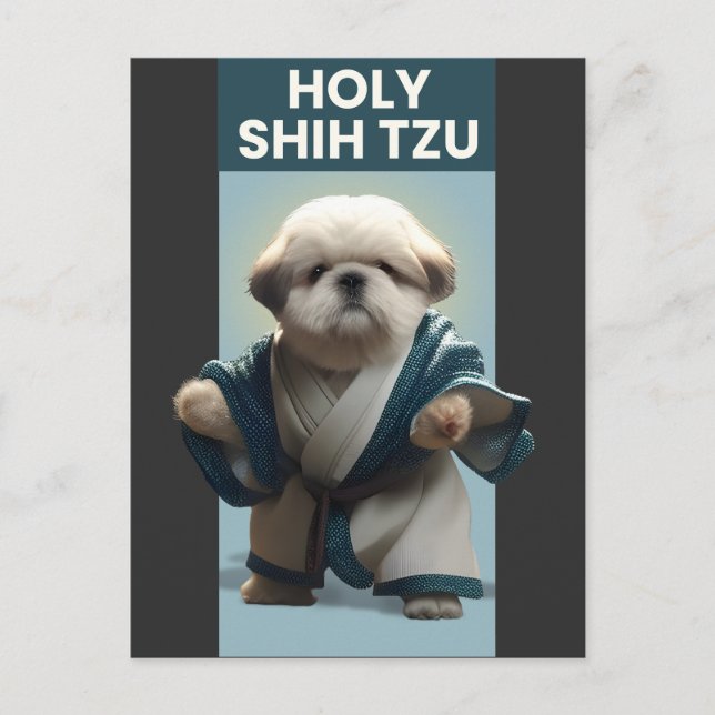 Funny Holy Shi Tzu Dog Postcard (Front)