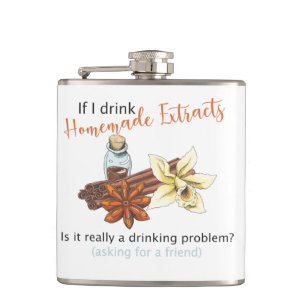 Funny home baker drinking flask, homemade extracts hip flask