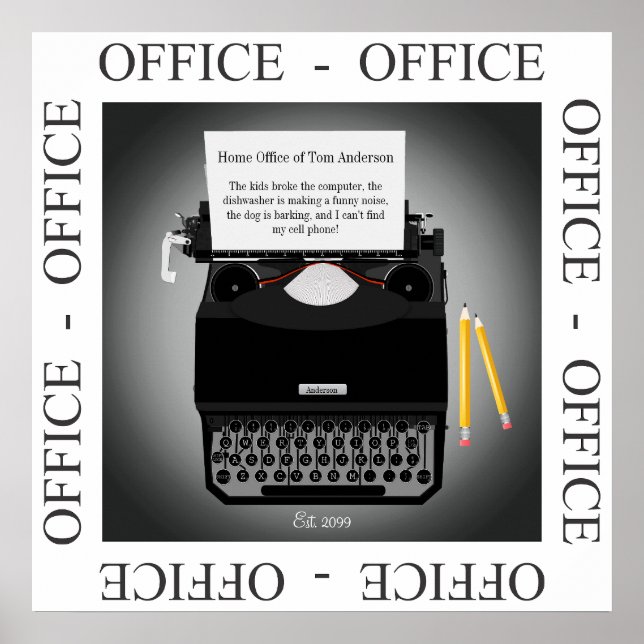 Funny Home Office Work From Home Poster (Front)