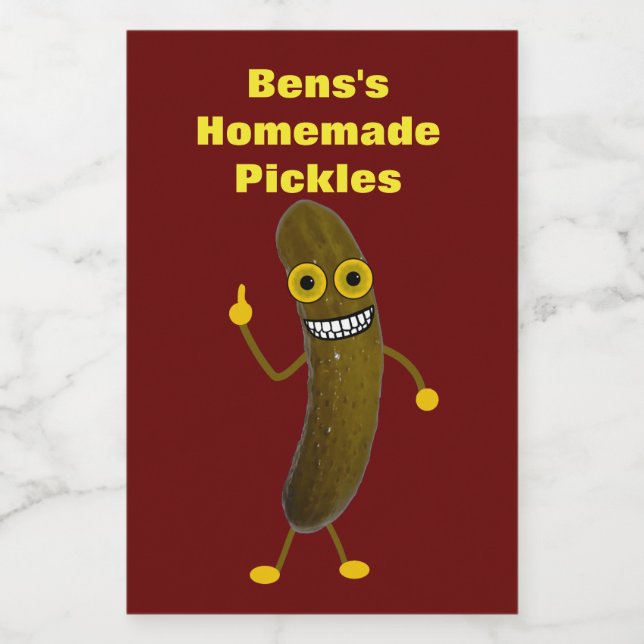 Funny Homemade Dill Pickle Canning Labels (Single Label)