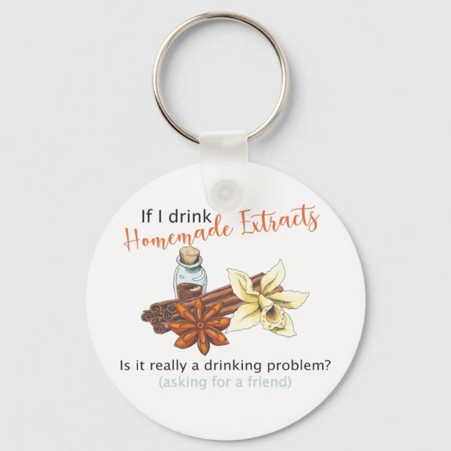 Funny homemade extract key chain, Home baker gift Keychain (Front)