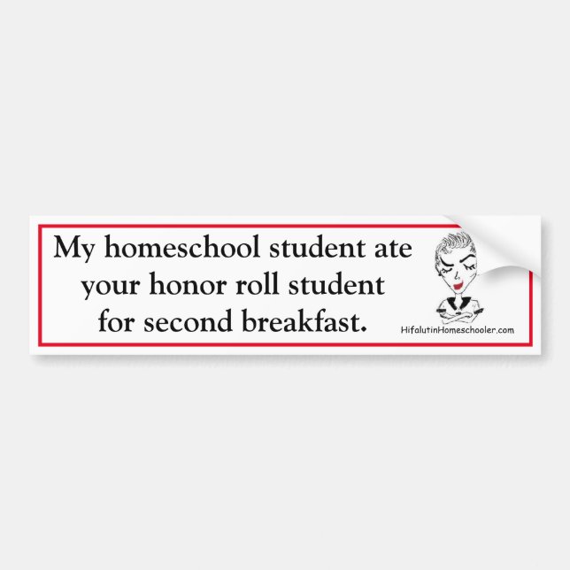 Funny Homeschool Bumper Sticker (Front)