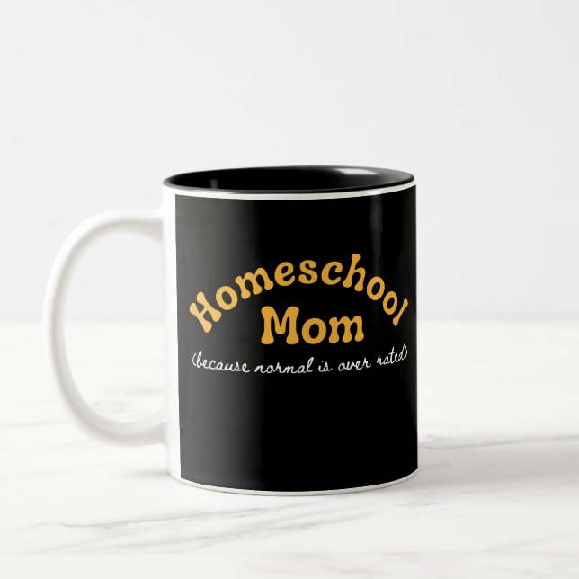 Funny Homeschool Mom Homeschooling Two-Tone Coffee Mug (Left)