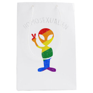 Funny Homosexualien Gay Homosexual Alien Gay Medium Gift Bag