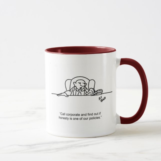 Funny Honesty Policy Business Mug (Right)