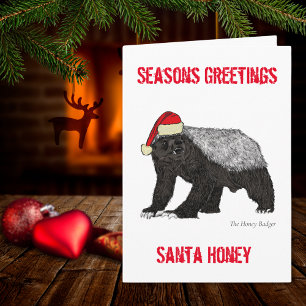 Funny Honey Badger Christmas Quote Personalized Card