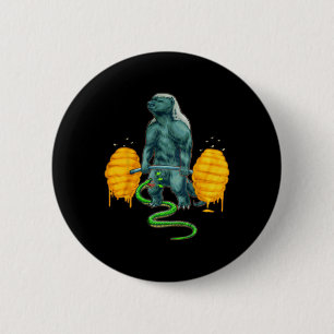 Funny Honey Badger Deadlifting Weightlifting Bodyb 2 Inch Round Button