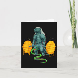 Funny Honey Badger Deadlifting Weightlifting Bodyb Card
