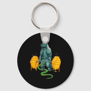 Funny Honey Badger Deadlifting Weightlifting Bodyb Keychain