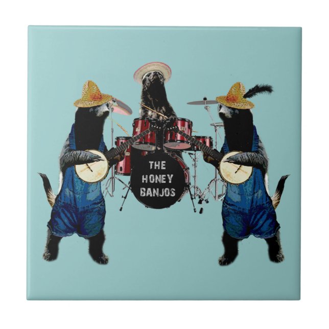 Funny Honey Badger Tile (Front)