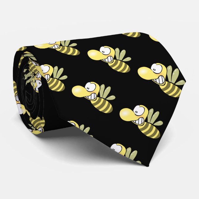 Funny honey yellow bee tie (Rolled)