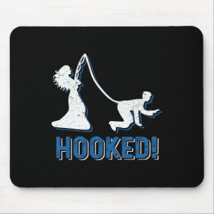 Funny Hooked Bride Groom New Marriage Fishing Love Mouse Pad