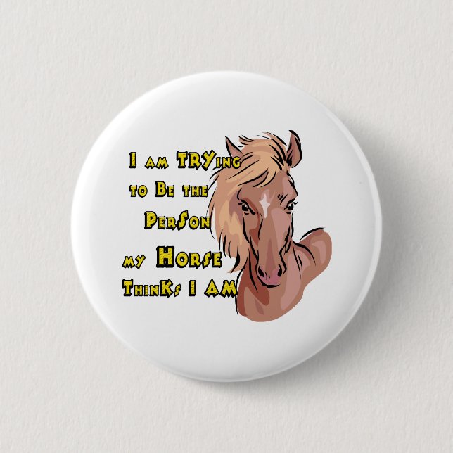 Funny Horse 2 Inch Round Button (Front)