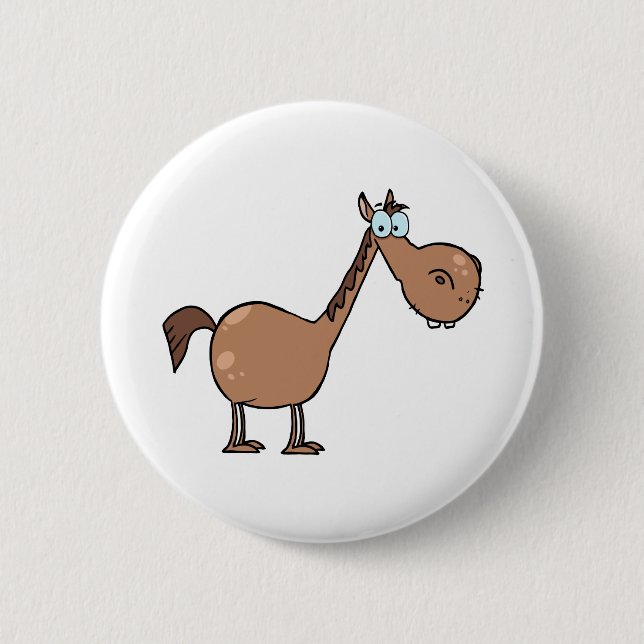 Funny Horse 2 Inch Round Button (Front)